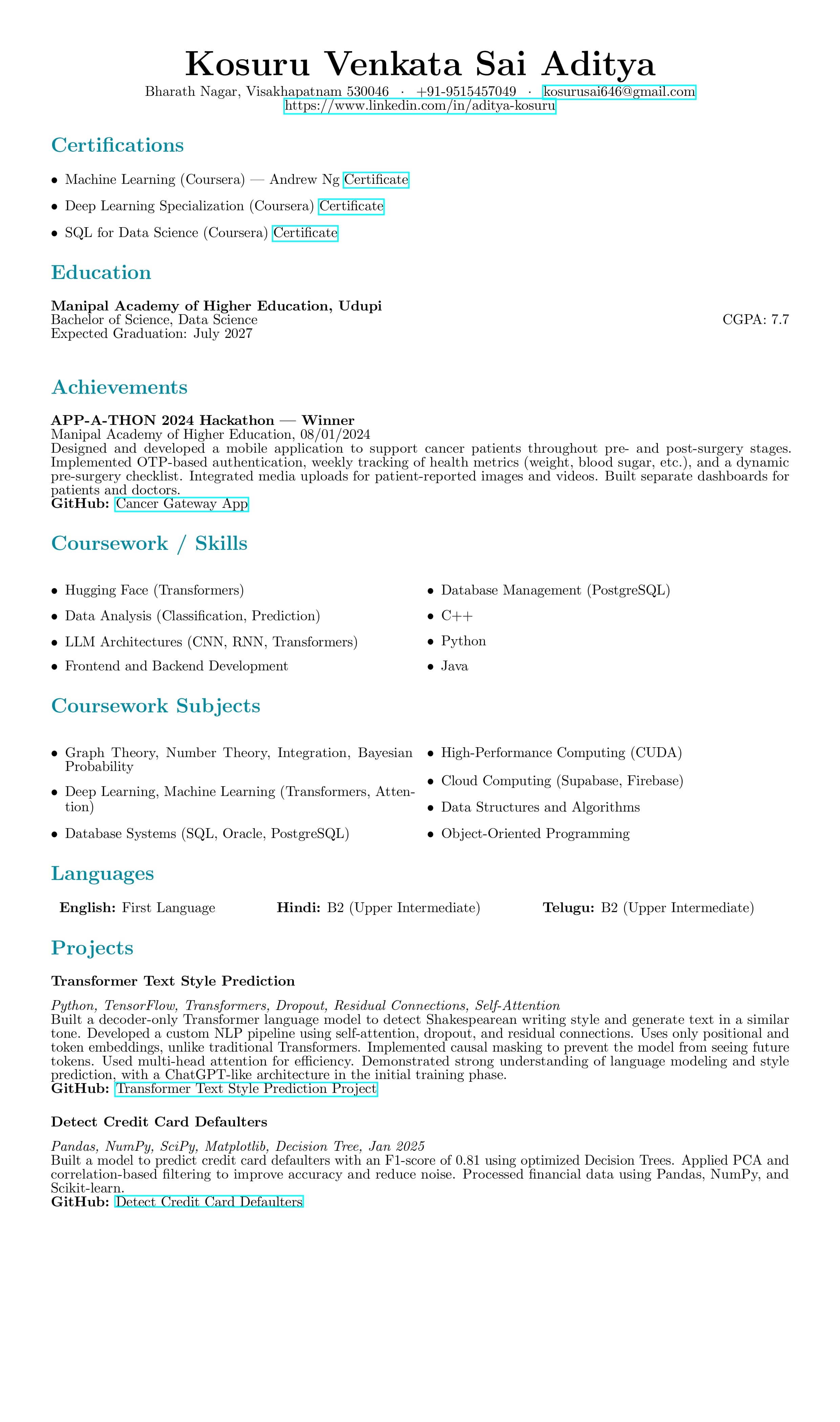 Aditya Kosuru Resume